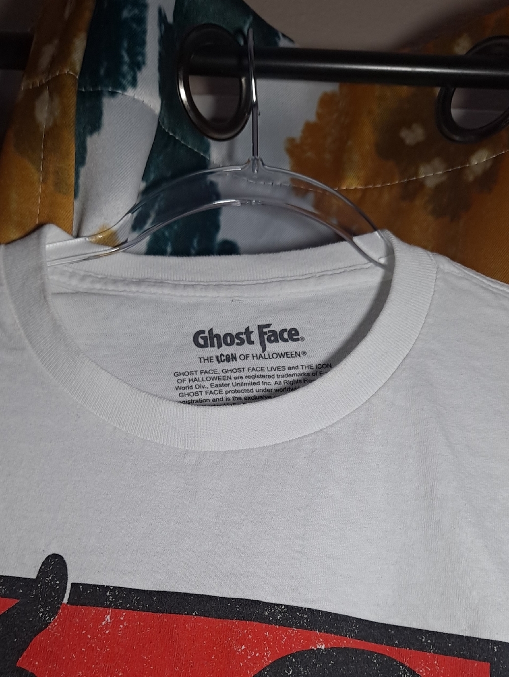Ghost Face 'Call Me' Graphic Tee - White with Black & Red Print - Picture 9 of 10